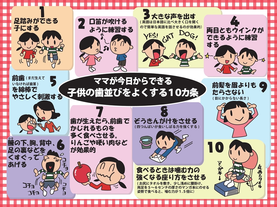 お子さんの歯並びが良くなる10ヵ条①