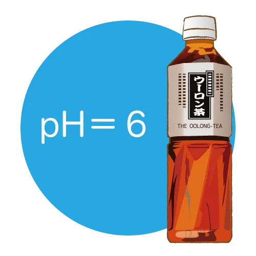 pHが中性の飲み物（ウーロン茶）