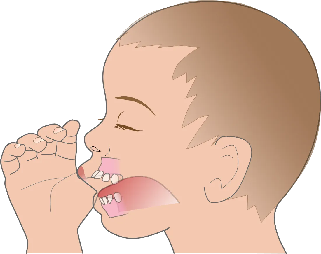 指しゃぶりをする男の子(側貌イラスト)