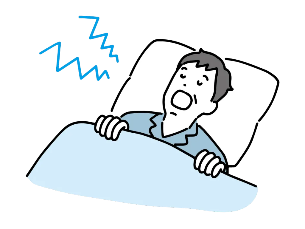 口を開けイビキを掻く男性