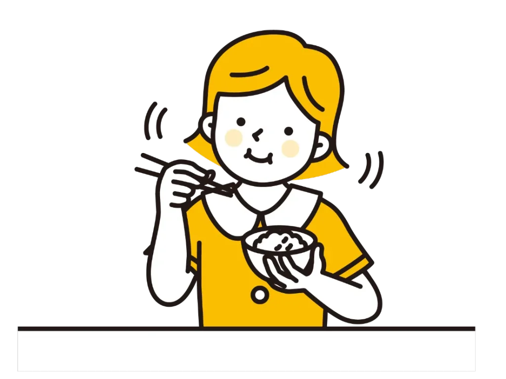 よく噛んで食べる女性