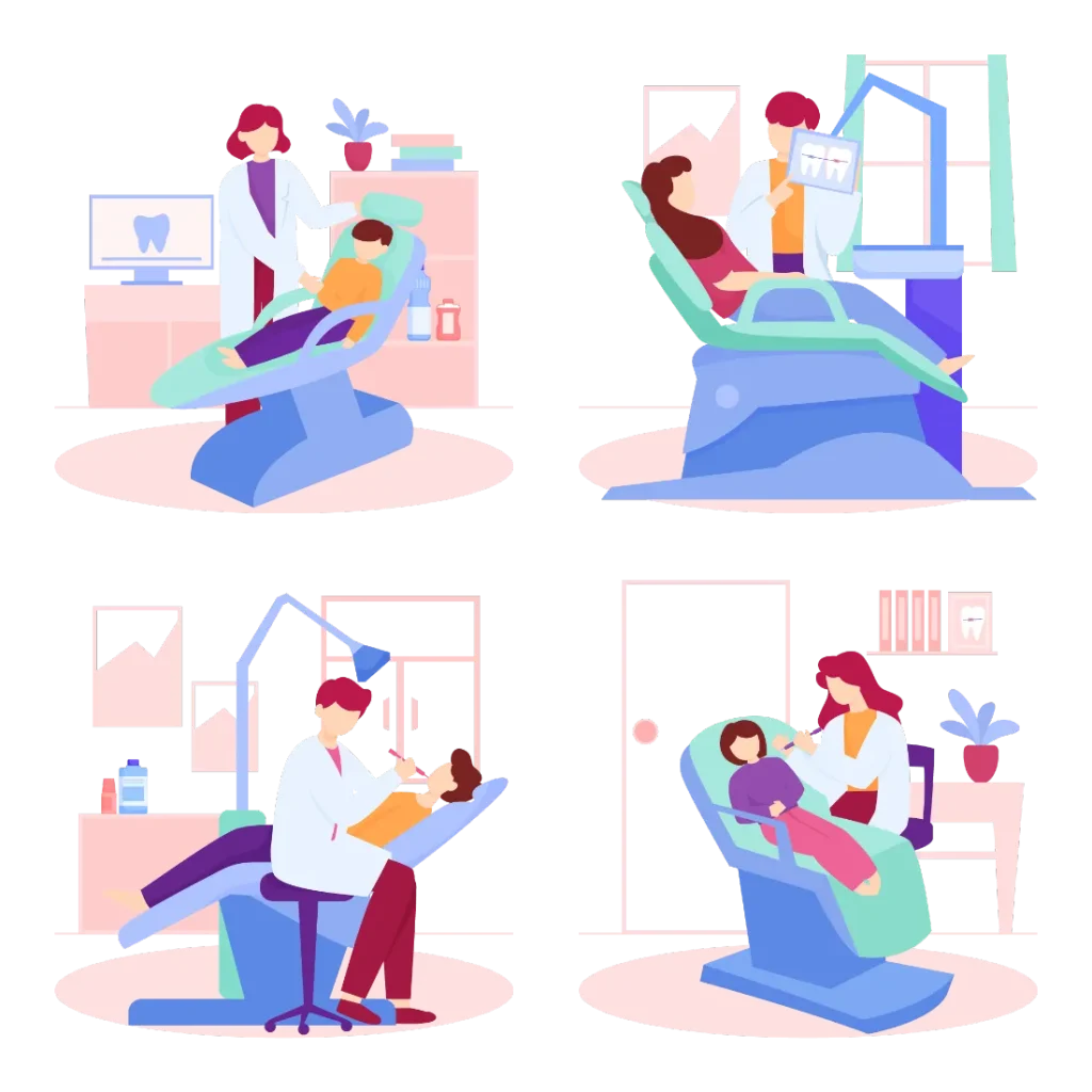 歯科医院の診療中のイラスト