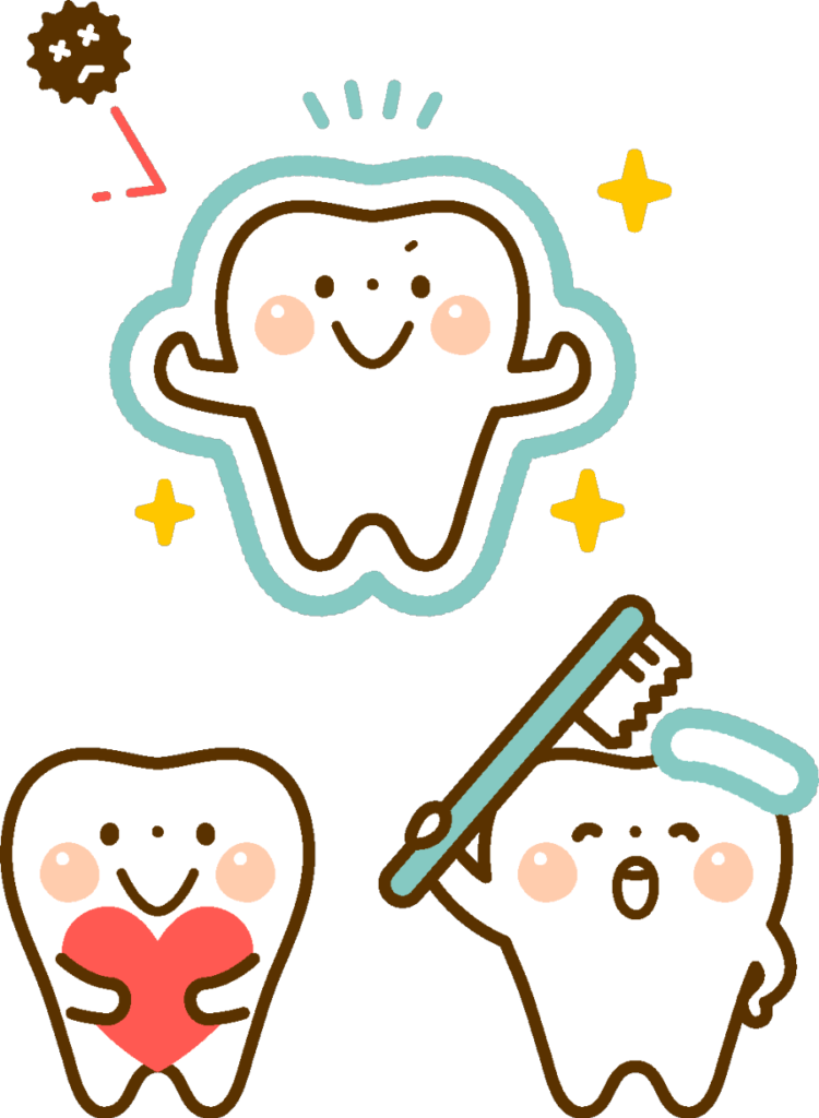 虫歯予防と口腔機能発達のイメージイラスト