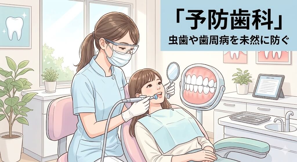 歯科衛生士によるクリーニングなど予防歯科の診療風景イメージ